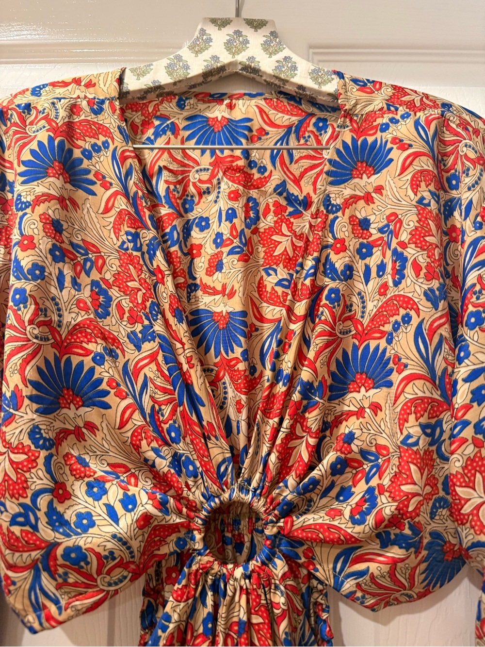Floral Maxi Dress in Rust and Blue — boho rodeo western free people - Picture 3 of 3